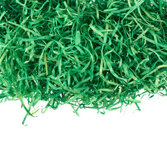 Green ribbons as artificial grass decoration