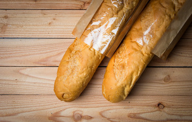 French bread on the table