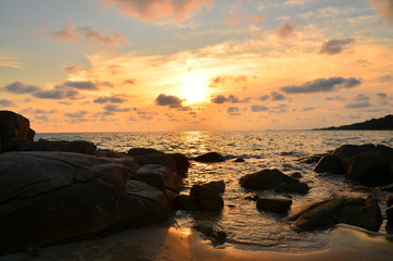 Fototapeta na wymiar Summer Sunset Beach