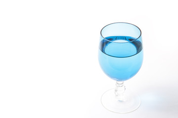 blue wine glass