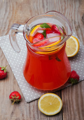 Homemade strawberry lemonade