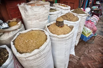 Deurstickers Spices at market © pikoso.kz