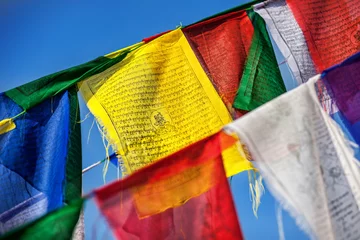 Deurstickers Buddhist prayer flags © pikoso.kz