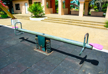steel seesaw in park