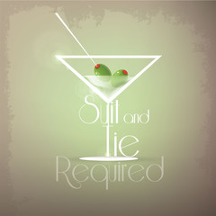 Cocktail party background with martini glass
