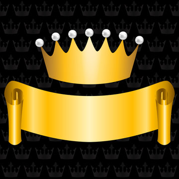 golden ribbon and crown