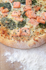 pizza au saumon