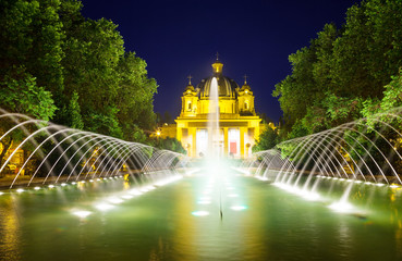  Monumento a los Caidos in night. Pamplona