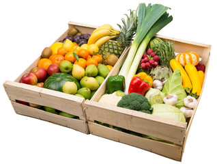 Obst und Gemüse in Holzkisten - 4468