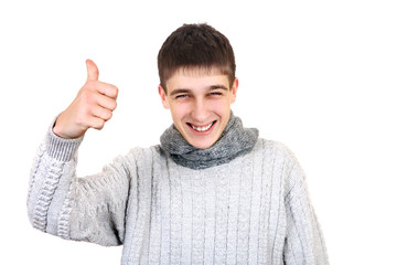Teenager with OK gesture