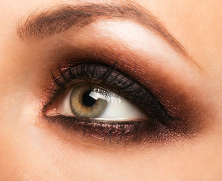 Closeup of womanish eye with makeup