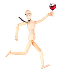wooden Dummy with wine
