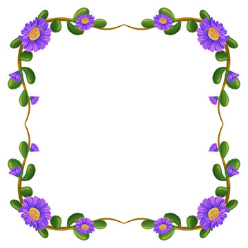 A floral margin with violet flowers
