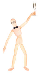 wooden Dummy with champagne