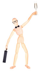 wooden Dummy with champagne