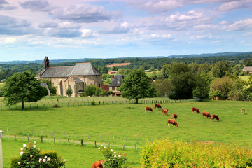 Naklejka premium Eglise abbatiale d'Arnac-Pompadour.(Corrèze)