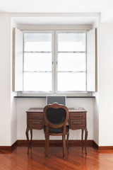 interior home, nice room, antique desk with chair