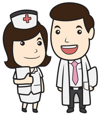 doctor and nurse cartoon