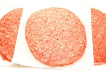 Close-Up of Raw Hamburger Patties