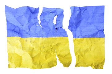 torn Ukrainian flag