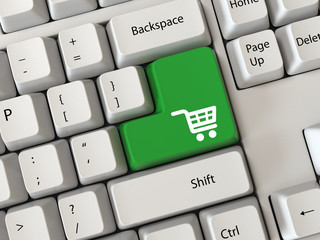 online shopping concepts with cart symbol