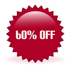 Sixty Percent Off Discount Sticker
