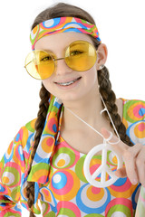 Hippie in Karnevals-Kostüm