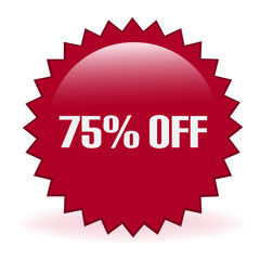 Seventy Five Percent Off Discount Sticker