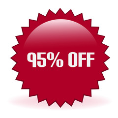 Ninety Five Percent Off Discount Sticker