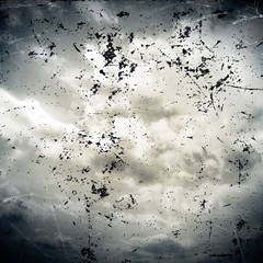 Cloudy skies in vintage style