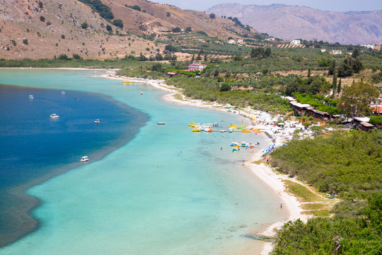 Freshwater lake in village Kavros in Crete  island, Greece