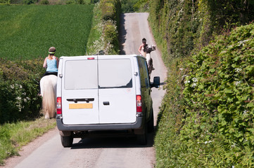 Horse riding on the roads