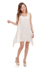 Fototapeta premium Malaysian woman in white dress surprised