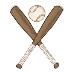 vintage baseball and wooden bat