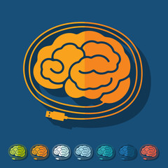 Flat design: brain