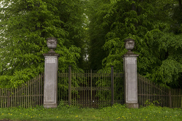 Ornate Gates and Tree Lined Driveway