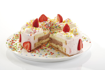 Erdbeer- Sahne-Torte , close-up