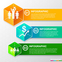 InfoGraphic Modern business Box Hexadecagon