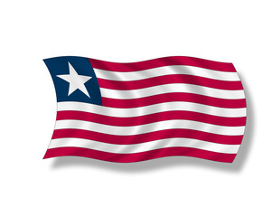 Fototapeta premium Illustration,Flagge von Liberia