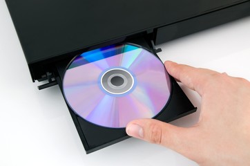 Disc insterted to DVD or CD player