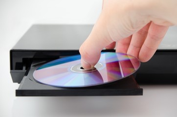 Disc insterted to DVD or CD player