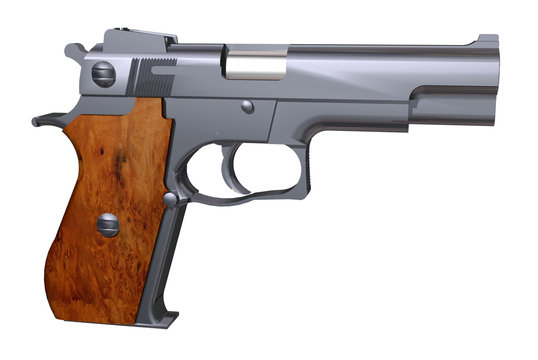 Isolated on white Pistol Gun (3D)