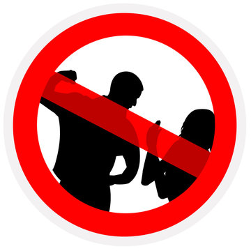 Sinal de proibida a agress&atilde;o a mulheres