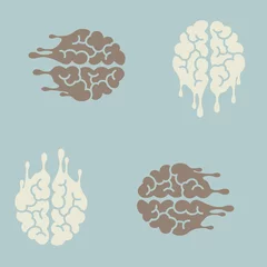 Tuinposter seamless background: brain, melting, melts © palau83