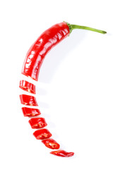 Rote Paprika, in Scheiben geschnitten , in der Nähe