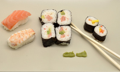 plate with sushi