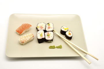 plate with sushi