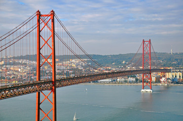 Lisbon bridge on sunset