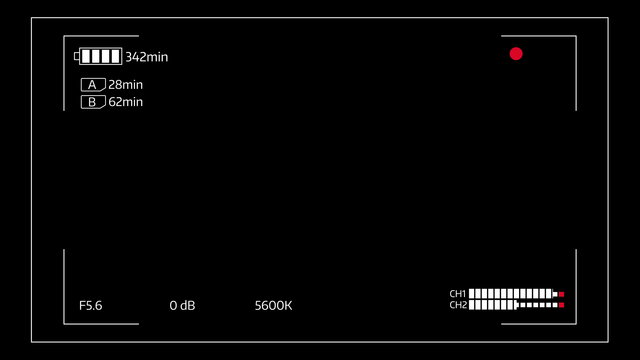 Camera viewfinder digital overlay display loop - 4k