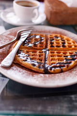 waffle with chocolate